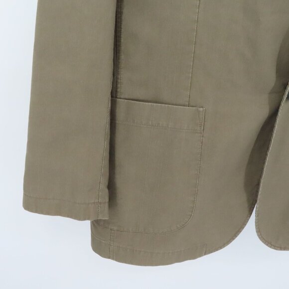 Adventure & Travel Men 54 Khaki Green Long Sleeve Collar Button Jacket Coat A&T - Picture 3 of 14